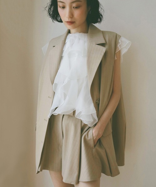 EIMY ISTOIRE（エイミーイストワール）の「タックハーフパンツ（その他パンツ・レディース・グレー/ベージュ/ホワイト/ブラック・F）」の10枚目の写真