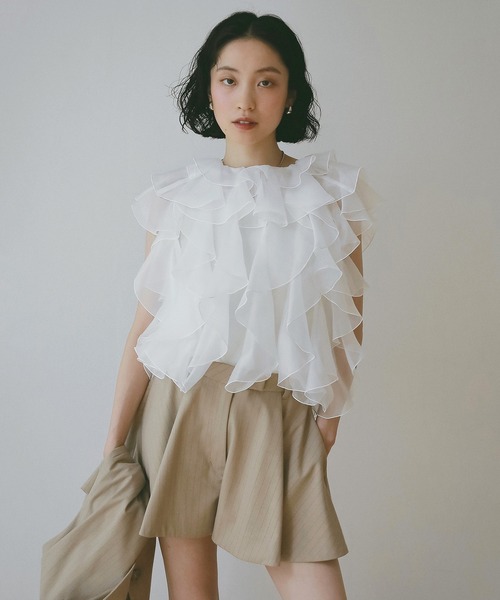 EIMY ISTOIRE（エイミーイストワール）の「タックハーフパンツ（その他パンツ・レディース・グレー/ベージュ/ホワイト/ブラック・F）」の13枚目の写真