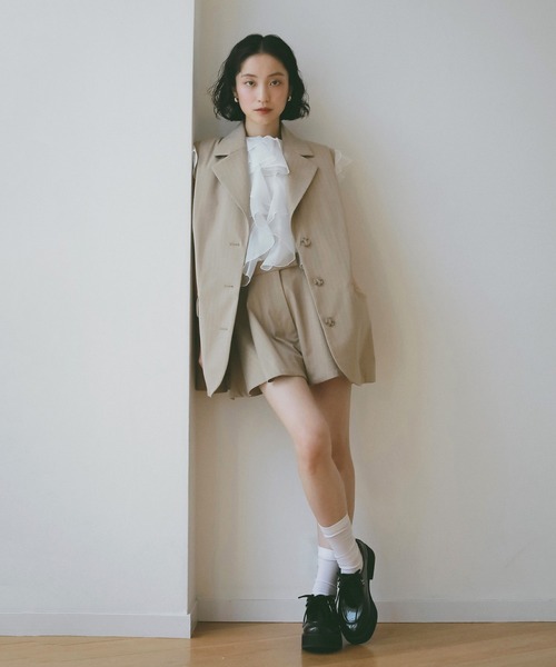 EIMY ISTOIRE（エイミーイストワール）の「タックハーフパンツ（その他パンツ・レディース・グレー/ベージュ/ホワイト/ブラック・F）」の11枚目の写真