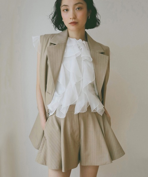 EIMY ISTOIRE（エイミーイストワール）の「タックハーフパンツ（その他パンツ・レディース・グレー/ベージュ/ホワイト/ブラック・F）」の9枚目の写真