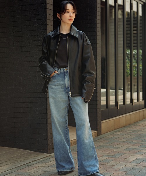 ADAM ET ROPE'（アダムエロペ）の「ラムレザー ジップアップ ブルゾン（ブルゾン・メンズ・ブラック・M/L）」の20枚目の写真