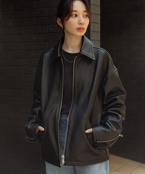 ADAM ET ROPE'（アダムエロペ）の「ラムレザー ジップアップ ブルゾン（ブルゾン・メンズ・ブラック・M/L）」の19枚目の写真