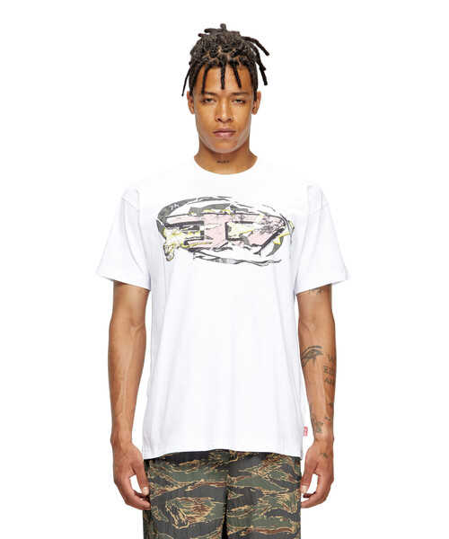 DIESEL（ディーゼル）の「メンズ Tシャツ T-NORM-T11（Tシャツ/カットソー・メンズ・ホワイト/ブラック・SMALL/MEDIUM/X-SMALL/XX-LARGE/LARGE/XXX-LARGE/X-LARGE）」の5枚目の写真