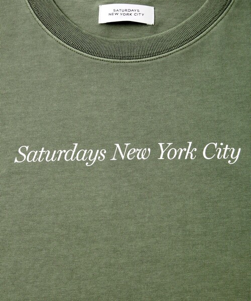 Saturdays NYC（サタデーズ ニューヨークシティ ）の「Pigment Dyed Headline SS T-Shirt（Tシャツ/カットソー・メンズ・グリーン/キナリ/オレンジ・M/L/S/XL）」の9枚目の写真
