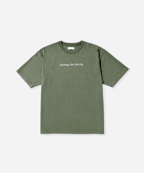 Saturdays NYC（サタデーズ ニューヨークシティ ）の「Pigment Dyed Headline SS T-Shirt（Tシャツ/カットソー・メンズ・グリーン/キナリ/オレンジ・M/L/S/XL）」の19枚目の写真