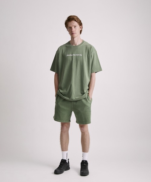 Saturdays NYC（サタデーズ ニューヨークシティ ）の「Pigment Dyed Headline SS T-Shirt（Tシャツ/カットソー・メンズ・グリーン/キナリ/オレンジ・M/L/S/XL）」の18枚目の写真