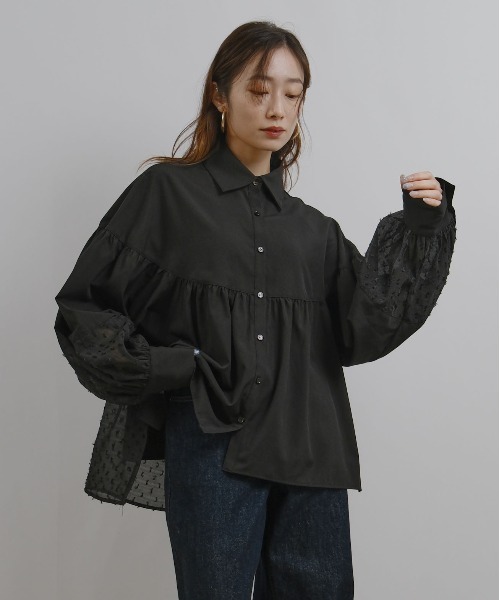 seventenbymihokawahito ラメジャガードカシュクールトップス SEVEN