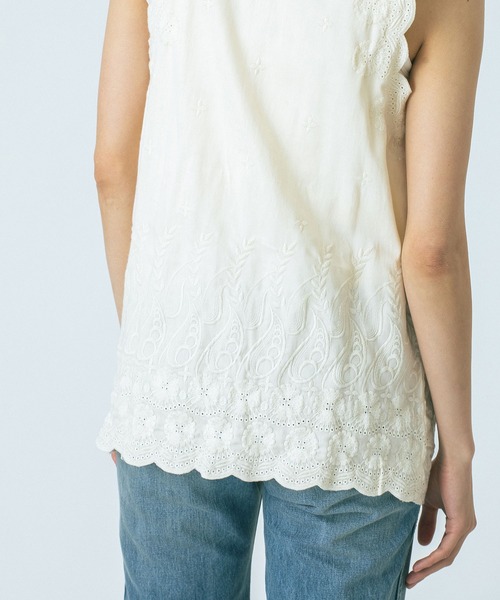 HLAADA(フラーダ)の「(HLAADA for ROSEBUD)EMBROIDERY GILET(ベスト・レディース・ブラック/ホワイト・ONE SIZE)」の11枚目の写真