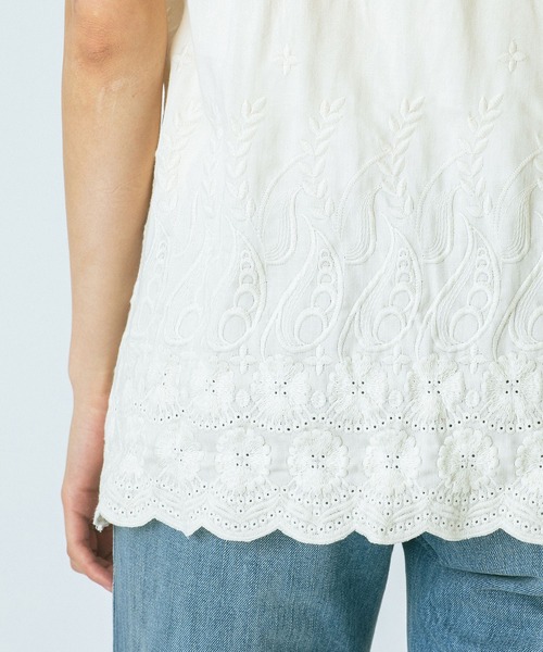 HLAADA(フラーダ)の「(HLAADA for ROSEBUD)EMBROIDERY GILET(ベスト・レディース・ブラック/ホワイト・ONE SIZE)」の12枚目の写真
