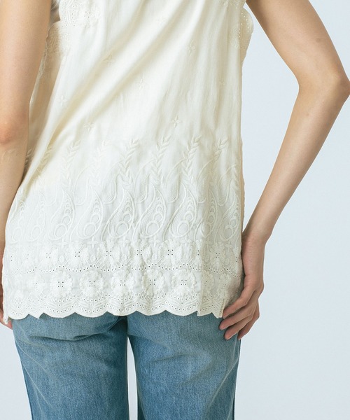 HLAADA(フラーダ)の「(HLAADA for ROSEBUD)EMBROIDERY GILET(ベスト・レディース・ブラック/ホワイト・ONE SIZE)」の10枚目の写真
