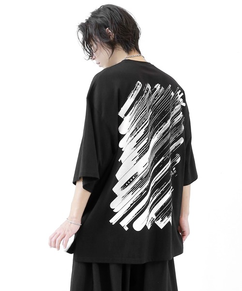 minsobi(ミンソビ)の「アートアタックペインティングT(Tシャツ/カットソー・メンズ・ホワイト/ブラック・FREE)」の2枚目の写真