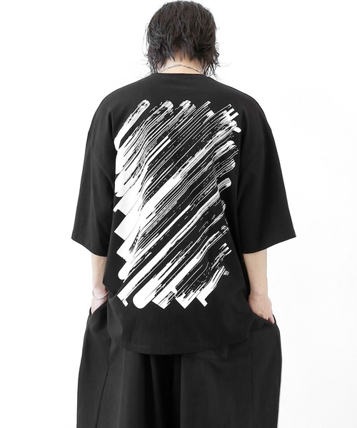 minsobi(ミンソビ)の「アートアタックペインティングT(Tシャツ/カットソー・メンズ・ホワイト/ブラック・FREE)」の12枚目の写真
