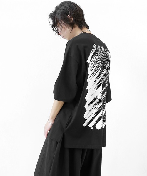 minsobi(ミンソビ)の「アートアタックペインティングT(Tシャツ/カットソー・メンズ・ホワイト/ブラック・FREE)」の7枚目の写真