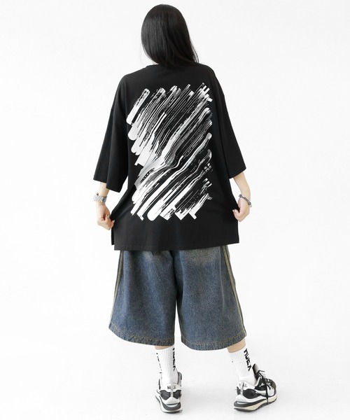 minsobi(ミンソビ)の「アートアタックペインティングT(Tシャツ/カットソー・メンズ・ホワイト/ブラック・FREE)」の21枚目の写真