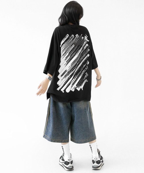 minsobi(ミンソビ)の「アートアタックペインティングT(Tシャツ/カットソー・メンズ・ホワイト/ブラック・FREE)」の20枚目の写真