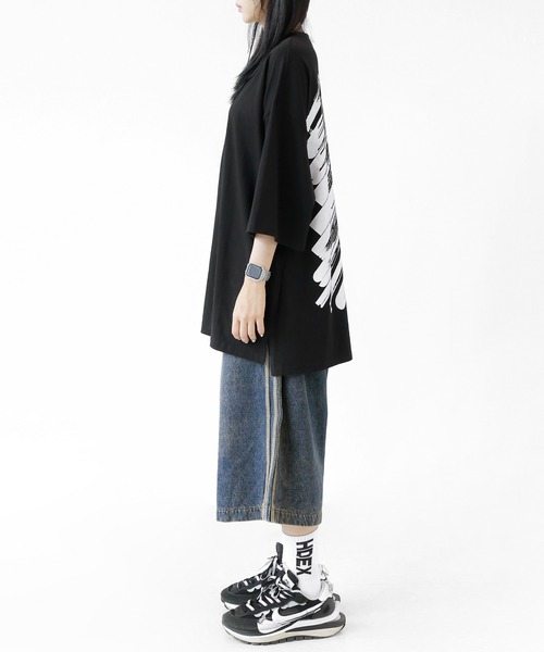 minsobi(ミンソビ)の「アートアタックペインティングT(Tシャツ/カットソー・メンズ・ホワイト/ブラック・FREE)」の19枚目の写真