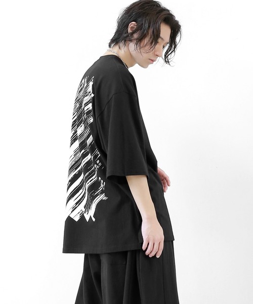 minsobi(ミンソビ)の「アートアタックペインティングT(Tシャツ/カットソー・メンズ・ホワイト/ブラック・FREE)」の8枚目の写真