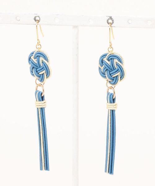 tone（トーン）の「【Shin】[シン]水引タッセルピアス(MA)（ピアス（両耳用）・レディース・ブラック/ベージュ/ブラウン/ホワイト/ブルー/パープル/ターコイズブルー/ネイビー・FREE）」の7枚目の写真