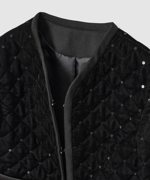 セール】【LOULOU WILLOUGHBY】ベロアキルティングショートジャケット