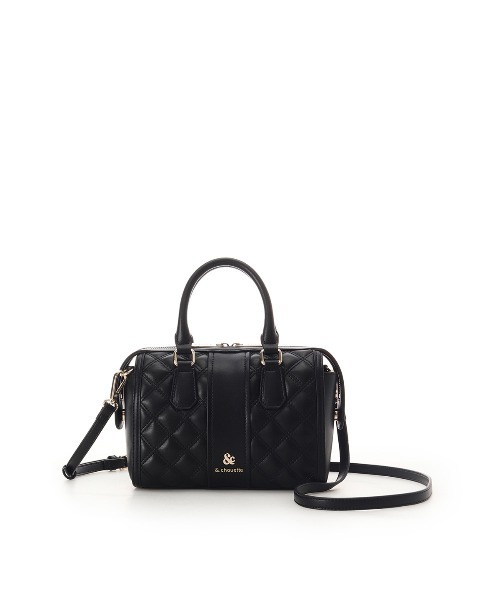 & chouette（アンドシュエット）の「キルティングボストンバッグ（ショルダーバッグ・レディース・ピンク/オフホワイト/ライトブルー/ブラック・FREE）」の3枚目の写真