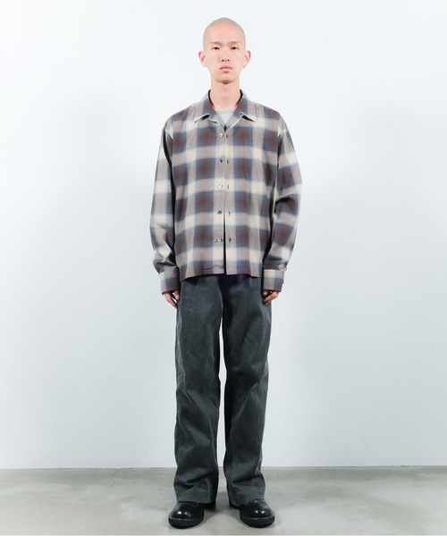 Jieda（ジエダ）の「CHECK OPEN COLLAR SHIRT（シャツ/ブラウス・メンズ・ブラウン/ブラック・1/2）」の5枚目の写真