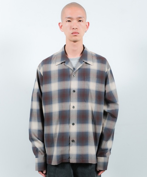 Jieda（ジエダ）の「CHECK OPEN COLLAR SHIRT（シャツ/ブラウス・メンズ・ブラウン/ブラック・1/2）」の6枚目の写真