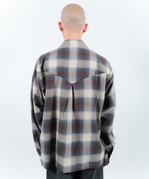 Jieda（ジエダ）の「CHECK OPEN COLLAR SHIRT（シャツ/ブラウス・メンズ・ブラウン/ブラック・1/2）」の7枚目の写真