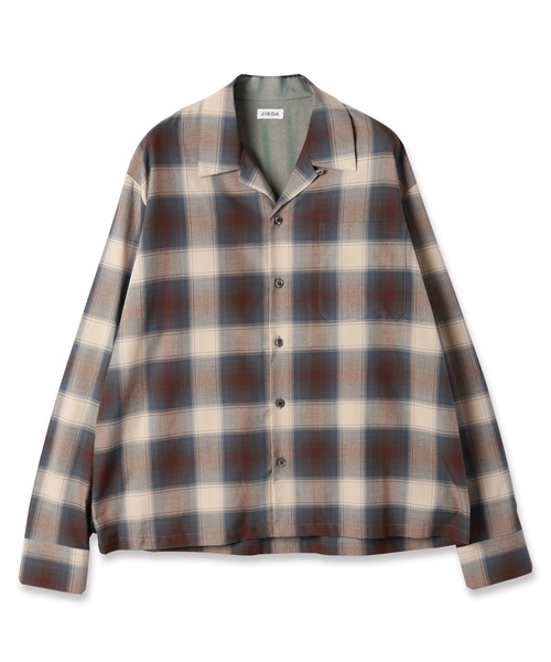 Jieda（ジエダ）の「CHECK OPEN COLLAR SHIRT（シャツ/ブラウス・メンズ・ブラウン/ブラック・1/2）」の13枚目の写真