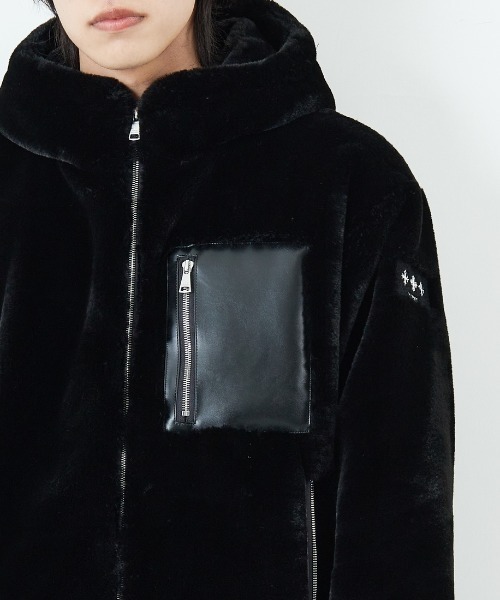 WEB限定】[TATRAS/タトラス] MASCALI エコファー フーデッドブルゾン