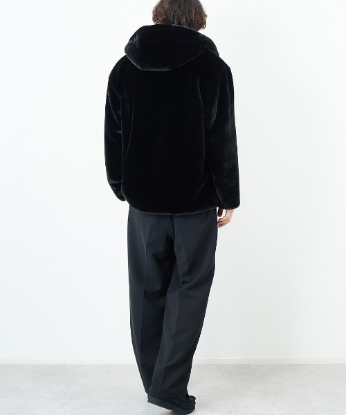 WEB限定】[TATRAS/タトラス] MASCALI エコファー フーデッドブルゾン