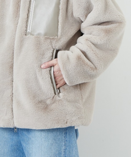 TATRAS（タトラス）の「【WEB限定】[TATRAS/タトラス] MASCALI エコファー フーデッドブルゾン（ブルゾン・レディース・ライトグレー/ブラック・3/2）」の7枚目の写真