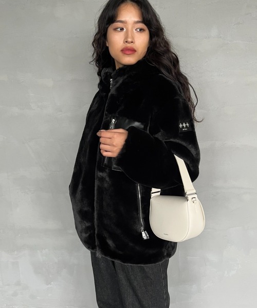 WEB限定】[TATRAS/タトラス] MASCALI エコファー フーデッドブルゾン