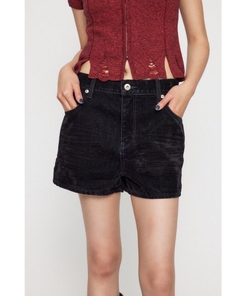 LAGUA GEM（ラグアジェム）の「BRUSHED VINTAGE ショートパンツ（デニムパンツ・レディース・ブラウン/ブラック・X-SMALL/SMALL/MEDIUM）」の4枚目の写真