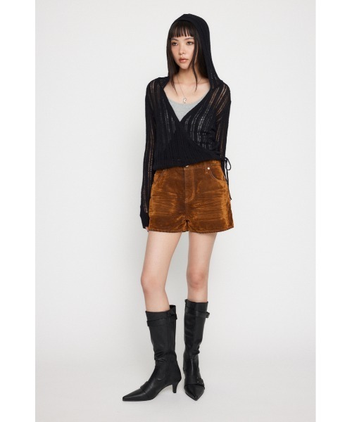LAGUA GEM（ラグアジェム）の「BRUSHED VINTAGE ショートパンツ（デニムパンツ・レディース・ブラウン/ブラック・X-SMALL/SMALL/MEDIUM）」の11枚目の写真