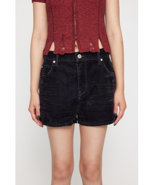 LAGUA GEM（ラグアジェム）の「BRUSHED VINTAGE ショートパンツ（デニムパンツ・レディース・ブラウン/ブラック・X-SMALL/SMALL/MEDIUM）」の3枚目の写真