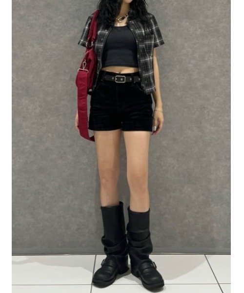 LAGUA GEM（ラグアジェム）の「BRUSHED VINTAGE ショートパンツ（デニムパンツ・レディース・ブラウン/ブラック・X-SMALL/SMALL/MEDIUM）」の16枚目の写真