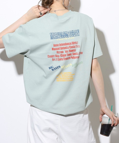 FUNALIVE（ファンアライブ）の「ヴィンテージロゴプリントルーズTシャツ（Tシャツ/カットソー・レディース・グリーン/チャコールグレー/オフホワイト・FREE）」の3枚目の写真