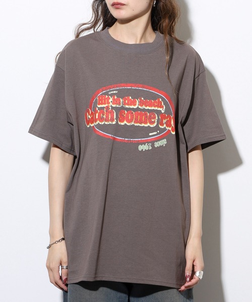 FUNALIVE（ファンアライブ）の「ヴィンテージロゴプリントルーズTシャツ（Tシャツ/カットソー・レディース・グリーン/チャコールグレー/オフホワイト・FREE）」の14枚目の写真
