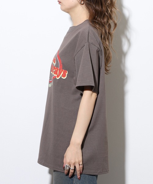 FUNALIVE（ファンアライブ）の「ヴィンテージロゴプリントルーズTシャツ（Tシャツ/カットソー・レディース・グリーン/チャコールグレー/オフホワイト・FREE）」の15枚目の写真
