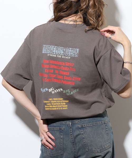 FUNALIVE（ファンアライブ）の「ヴィンテージロゴプリントルーズTシャツ（Tシャツ/カットソー・レディース・グリーン/チャコールグレー/オフホワイト・FREE）」の4枚目の写真