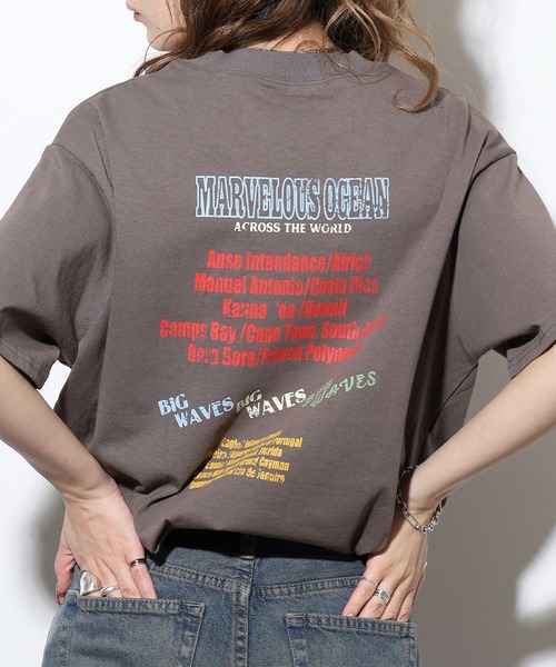 FUNALIVE（ファンアライブ）の「ヴィンテージロゴプリントルーズTシャツ（Tシャツ/カットソー・レディース・グリーン/チャコールグレー/オフホワイト・FREE）」の5枚目の写真