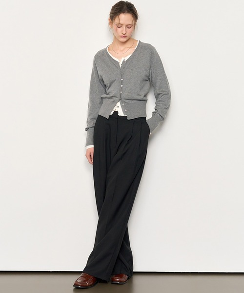 GENERAL IDEA（ジェネラルアイデア）の「GENERAL IDEA/ジェネラルアイディア two tuck wide slacks スラックス（スラックス・レディース・ブラック/チャコール/ベージュ・L/S/M/XL）」の7枚目の写真