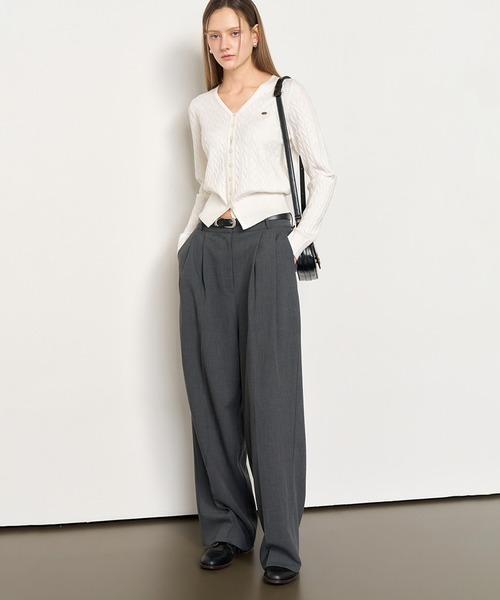 GENERAL IDEA（ジェネラルアイデア）の「GENERAL IDEA/ジェネラルアイディア two tuck wide slacks スラックス（スラックス・レディース・ブラック/チャコール/ベージュ・L/S/M/XL）」の13枚目の写真