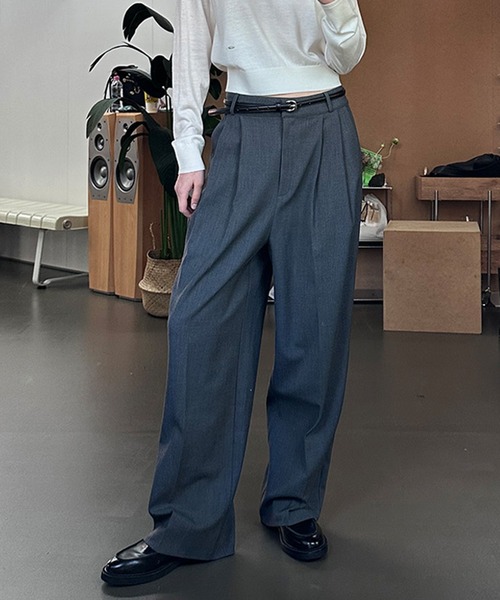 GENERAL IDEA（ジェネラルアイデア）の「GENERAL IDEA/ジェネラルアイディア two tuck wide slacks スラックス（スラックス・レディース・ブラック/チャコール/ベージュ・L/S/M/XL）」の8枚目の写真