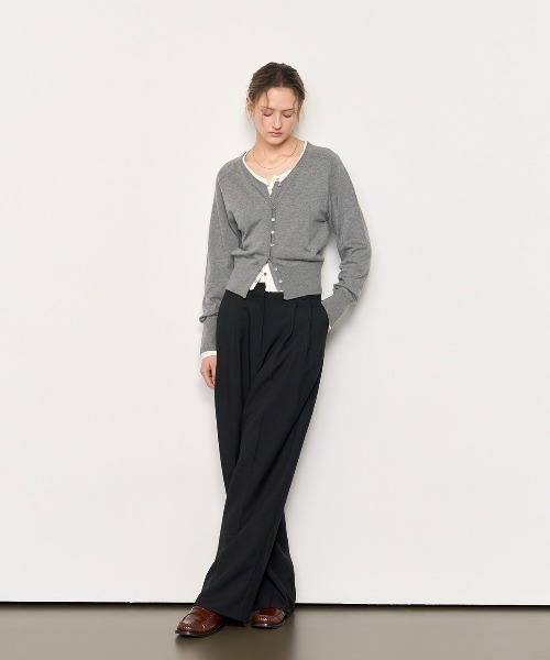 GENERAL IDEA（ジェネラルアイデア）の「GENERAL IDEA/ジェネラルアイディア two tuck wide slacks スラックス（スラックス・レディース・ブラック/チャコール/ベージュ・L/S/M/XL）」の10枚目の写真