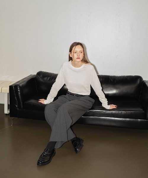 GENERAL IDEA（ジェネラルアイデア）の「GENERAL IDEA/ジェネラルアイディア two tuck wide slacks スラックス（スラックス・レディース・ブラック/チャコール/ベージュ・L/S/M/XL）」の18枚目の写真