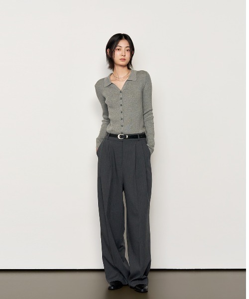 GENERAL IDEA（ジェネラルアイデア）の「GENERAL IDEA/ジェネラルアイディア two tuck wide slacks スラックス（スラックス・レディース・ブラック/チャコール/ベージュ・L/S/M/XL）」の22枚目の写真