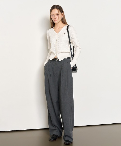 GENERAL IDEA（ジェネラルアイデア）の「GENERAL IDEA/ジェネラルアイディア two tuck wide slacks スラックス（スラックス・レディース・ブラック/チャコール/ベージュ・L/S/M/XL）」の16枚目の写真