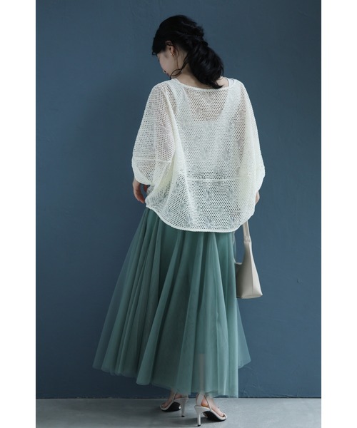 cawaii(カワイイ)の「蝶と花のレース浮かぶメッシュカットソートップス(Tシャツ/カットソー・レディース・ベージュ・FREE)」の16枚目の写真