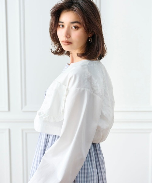 Chesty(チェスティー)の「フリル×ジャガードジャケット&ワンピース(ワンピース・レディース・ストライプ/チェック・0/1)」の4枚目の写真